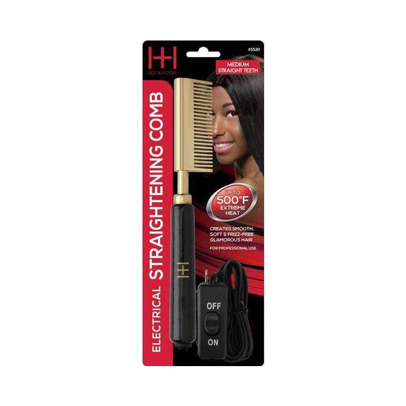 ANNIE HOT & HOTTER Electric Straightening Hot Comb [MEDIUM STRAIGHT TEETH] #05530