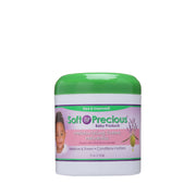 Soft and Precious baby moisturizing creme jar with green lid and lavender label soft and precious moisturizing hair cream