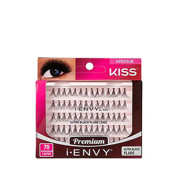 KISS iENVY 2X Volume Ultra Black Knotted #KPE03UB FLARE LONG