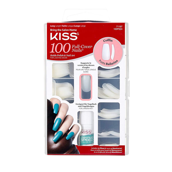 Kiss 100 Full Cover Nails Coffin Ballerine #100PS24C