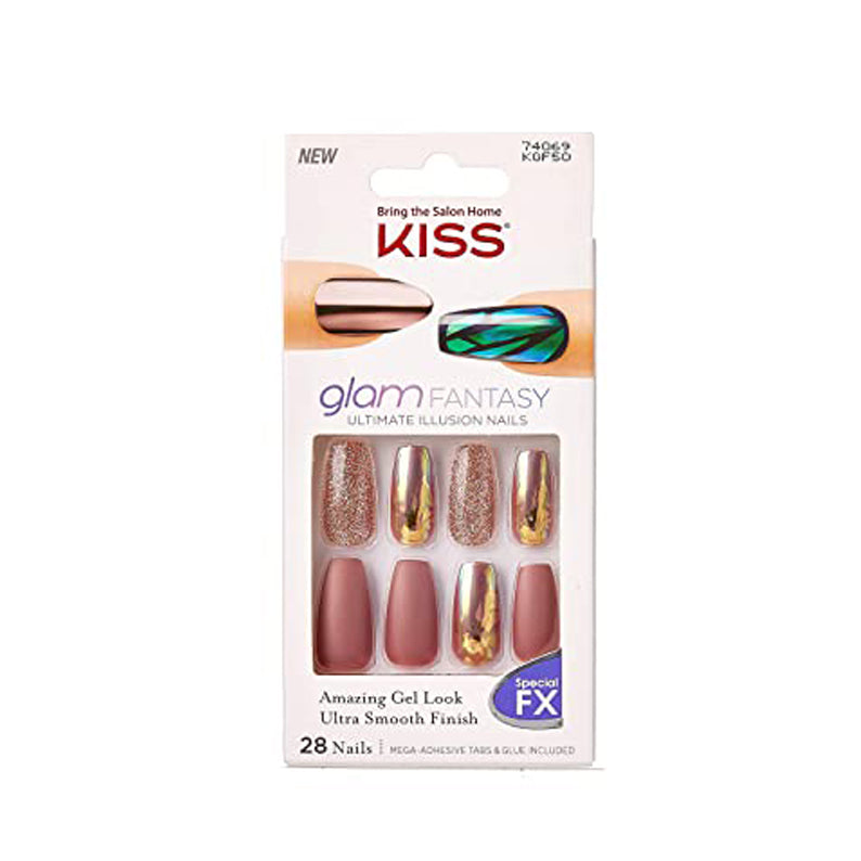 KISS Glam Fantasy Ultimate Illusion Nails Special Fx Glue Included 28 Nail