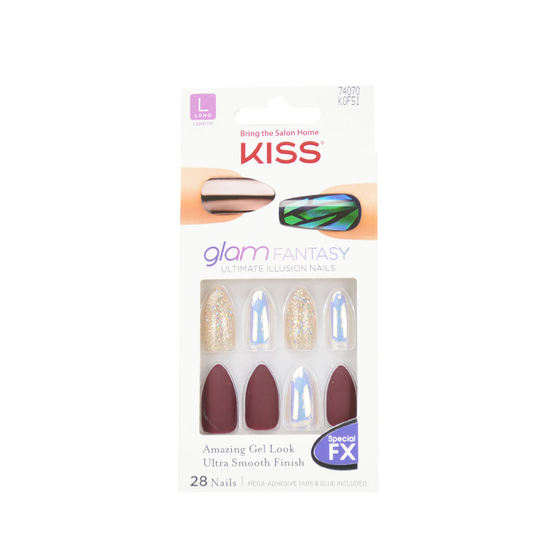 KISS Glam Fantasy Ultimate Illusion Nails Special Fx Glue Included 28 Nail