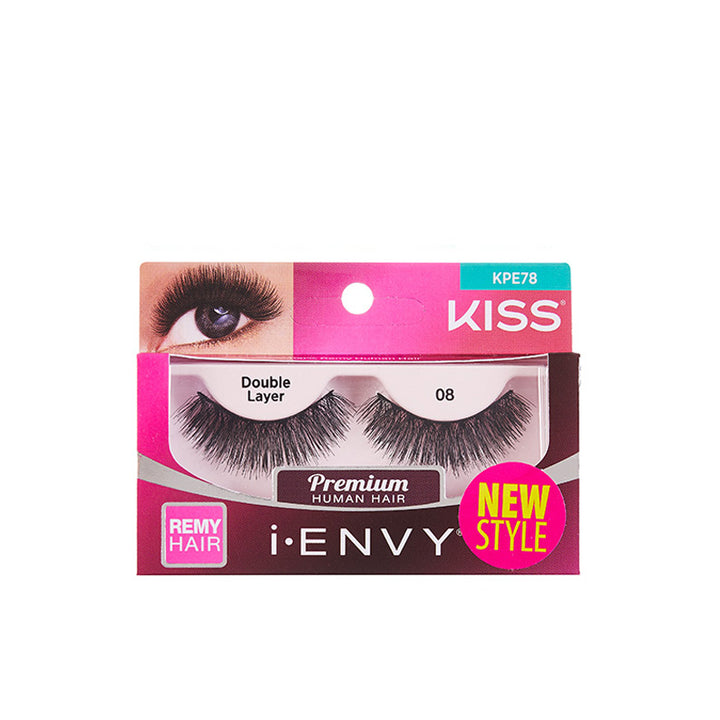 KISS iENVY Premium Human Hair Lashes #KPE78 DOUBLE LAYER 08