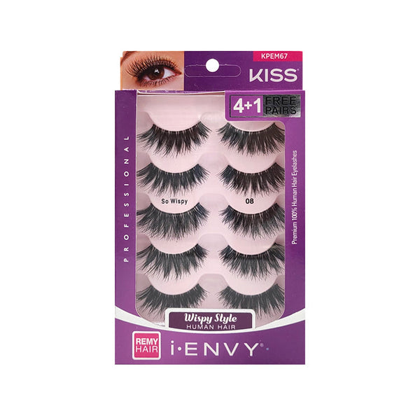 KISS iENVY Premium Human Hair Lashes Multi Pack #KPEM67 SO WISPY 08