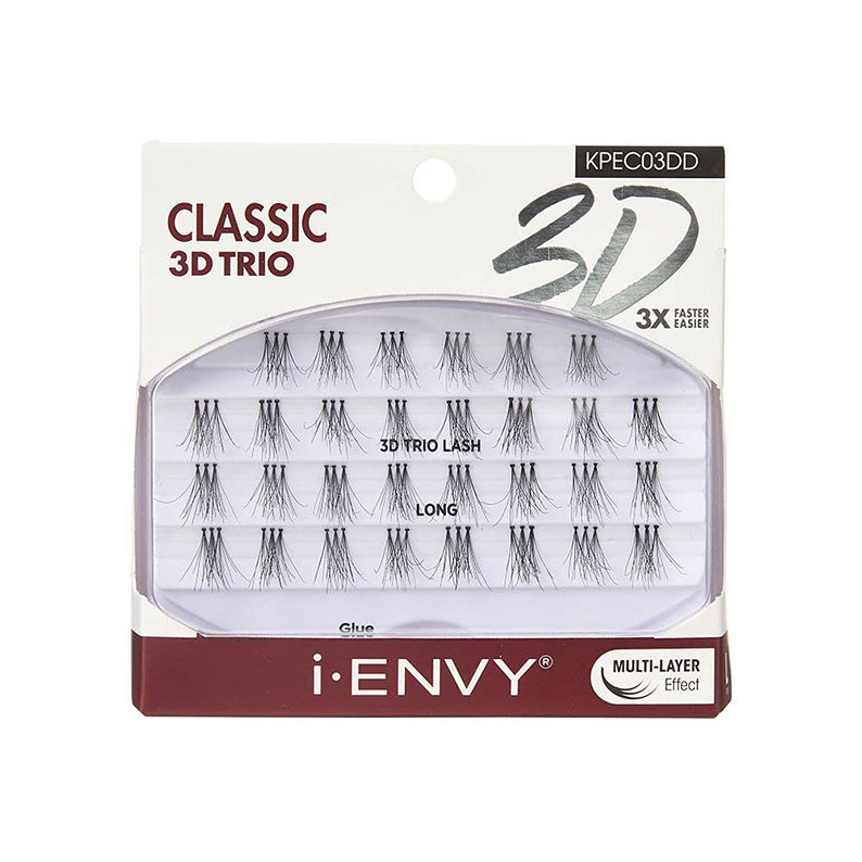 Kiss Ienvy 3D Trio Lash Classic Long. IVY BEAUTY by KISS pack of multi layer 3D cluster lashes