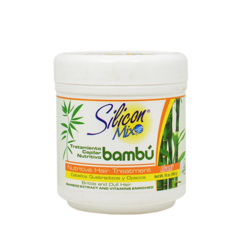 Silicon Mix Bambu hair treatment jar with bamboo extract for nutritive repair and shine on brittle dull hair