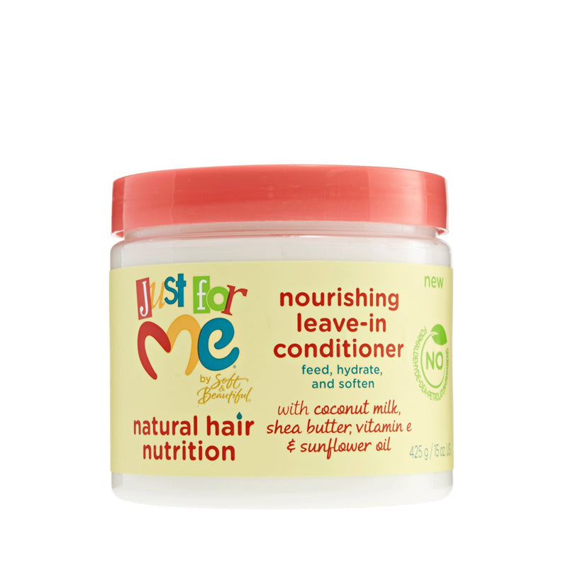Jar of Just For Me leave-in conditioner nourishing formula with coconut milk shea butter