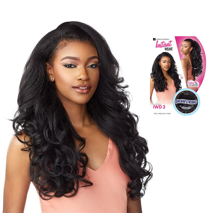 SENSATIONNEL INSTANT WEAVE Drawstring Synthetic Hair Half Wig IDW 3