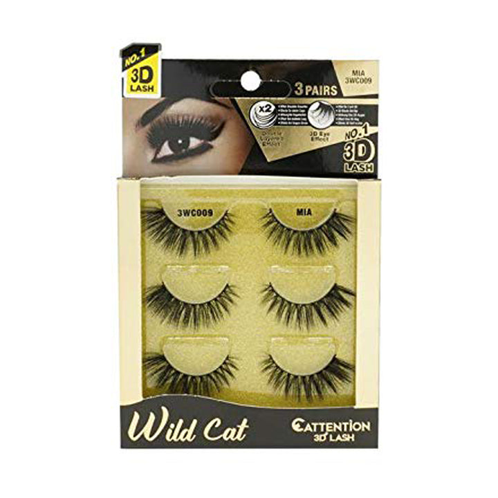 EBIN Cattitude 3D Lashes 3 Pairs Wild Cat