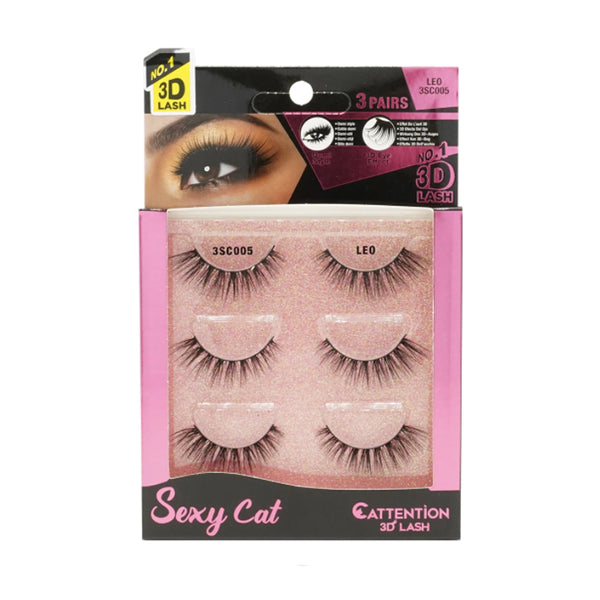 EBIN Cattitude 3D Lashes 3 Pairs Sexy Cat