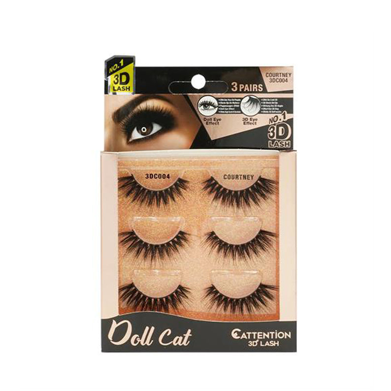 EBIN Cattention 3D Lashes 3 Pairs Doll Cat