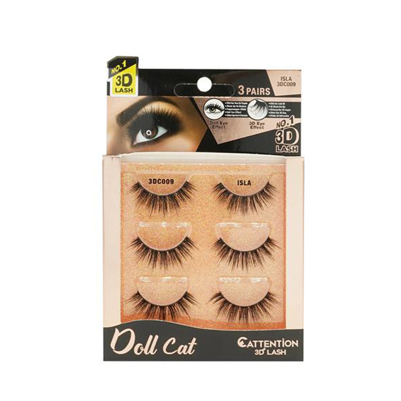 EBIN Cattention 3D Lashes 3 Pairs Doll Cat