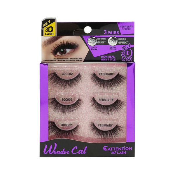 EBIN Cattitude 3D Lashes 3 Pairs Wonder Cat