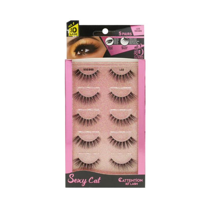 EBIN Cattitude 3D Lashes 5 Pairs Sexy Cat