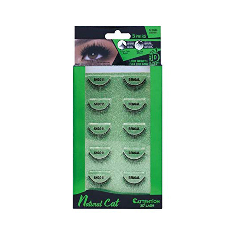 EBIN Cattitude 3D Lashes 5 Pairs Natural Cat