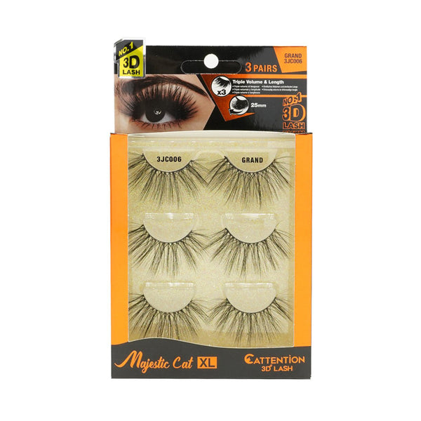 EBIN Cattitude 3D Lashes 3 paires Majestic Cat XL #Grand