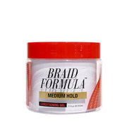 EBIN braid formula conditioning gel medium hold 11 fl oz clear jar with red lid for braid styling and edges