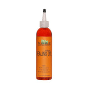 Taliah Waajid African Healing Oyl. Amber bottle with orange label and pointed applicator for hair care