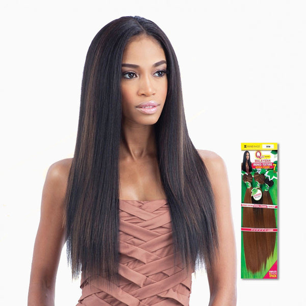 [Shake N Go] Que Malaysian Ironed Texture Straight 7Pcs - Weaves