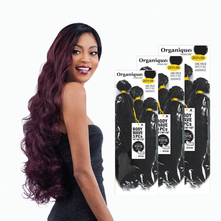 [Shake N Go] Organique Mastermix Bundle Hair Body Wave 3Pcs - Weaves