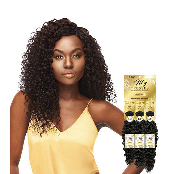 OUTRE Mytresses Gold Label 100 % cheveux humains non traités Boho Deep 10" 12" 14"