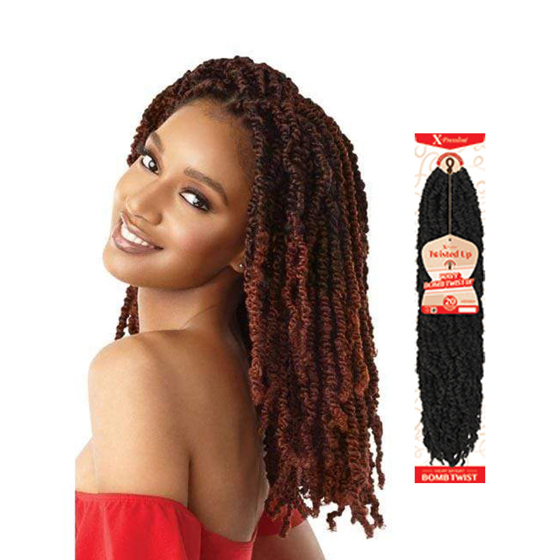 OUTRE Synthetic X-Pression Twitsted Up Crochet Braid Wavy Bomb Twist 18"