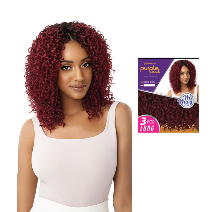 OUTRE Purple Pack 3pcs Wet & Wavy Style Boho Curl