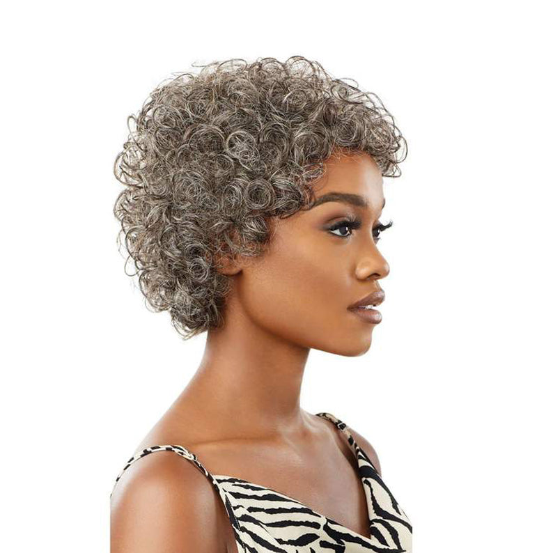 OUTRE FAB & FLY Gray Glamour 100% Human Hair Full Cap Wig VERONICA 8"-10"