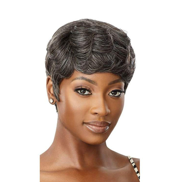 OUTRE Fab & Fly Gray Glamour 100% Unprocessed Human Hair Wig - ADDISON