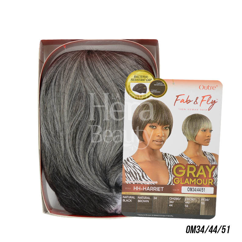 OUTRE Fab & Fly Gray Glamour 100% Unprocessed Human Hair Wig - HARRIET