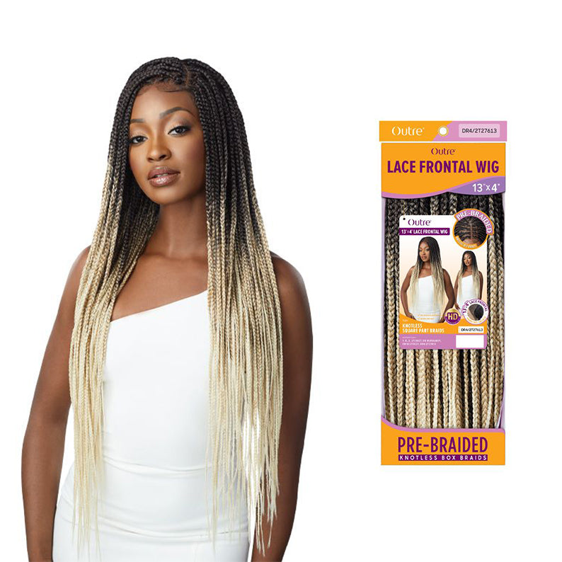 OUTRE Synthetic Pre-braided 13x4 Lace Frontal Wig KNOTLESS SQUARE PART BRAIDS