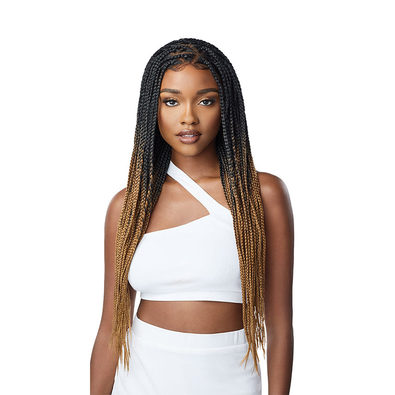OUTRE Synthetic Pre-braided 13x4 Lace Frontal Wig KNOTLESS TRIANGLE BRAIDS