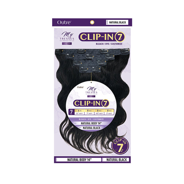 OUTRE MYTRESSES Purple Label 100% Unprocessed Human Hair 7pc Clip-ins NATURAL BODY