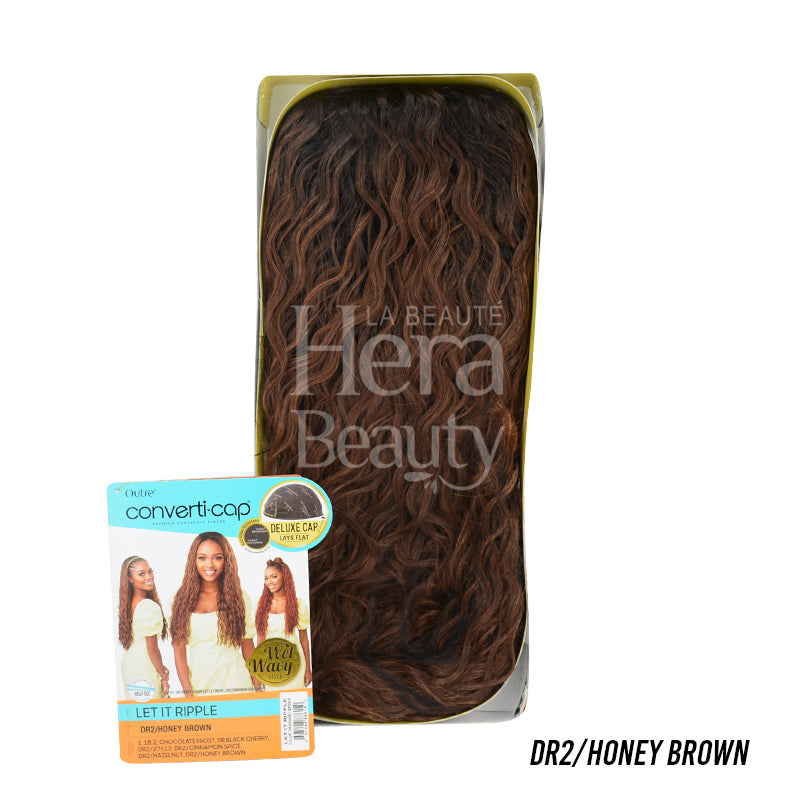Demi-perruque synthétique ondulée et mouillée Converti Cap Laissez-la onduler