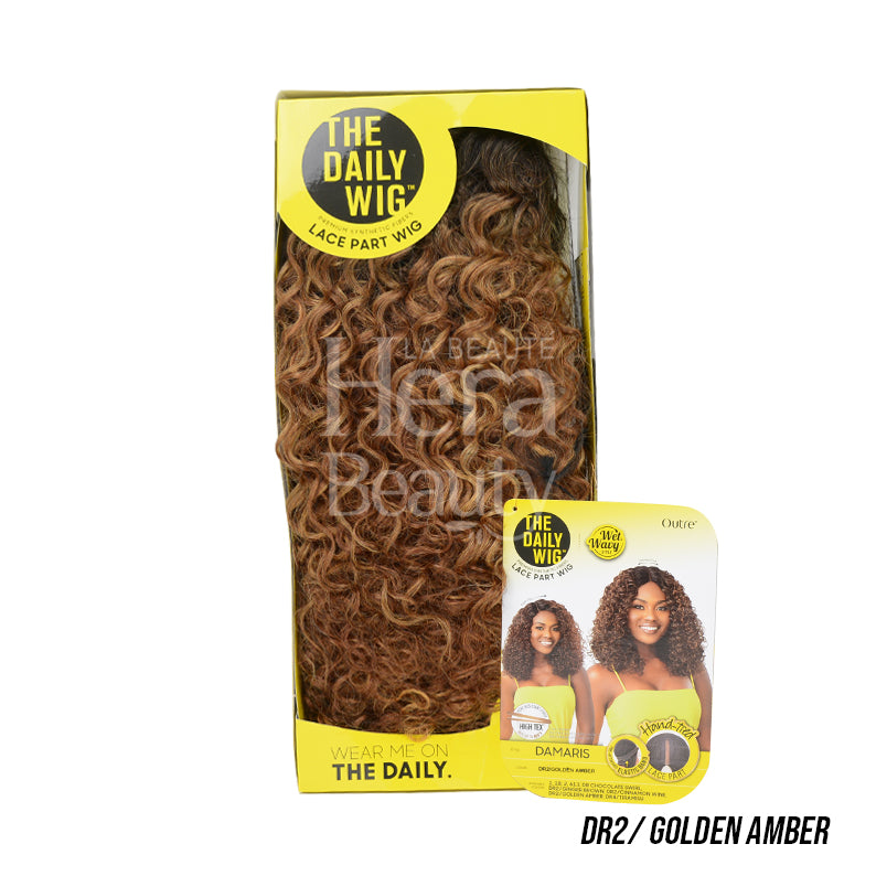 THE DAILY WIG Synthetic Hair Part Lace Full Cap Wig WET & WAVY DAMARIS