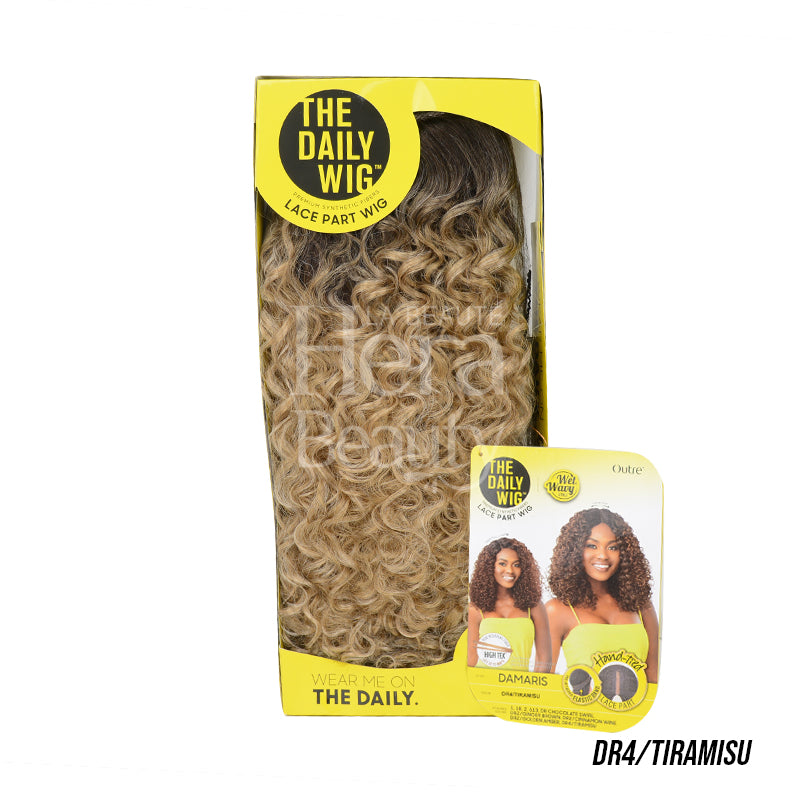 THE DAILY WIG Synthetic Hair Part Lace Full Cap Wig WET & WAVY DAMARIS