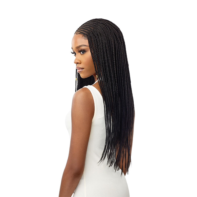 Lace Front Double Dutch Braided Wigs Afro Cornrow Braid Natural