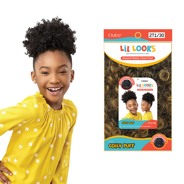 Outre Lil Looks Synthetic Drawstring Ponytail - COILY PUFF