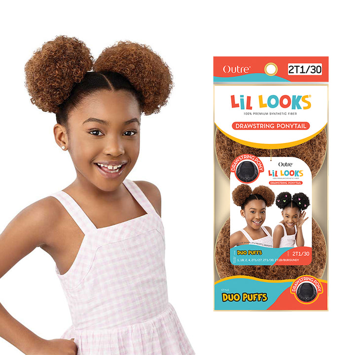 Outre Lil Looks Synthetic Drawstring Ponytail - DUO PUFFS