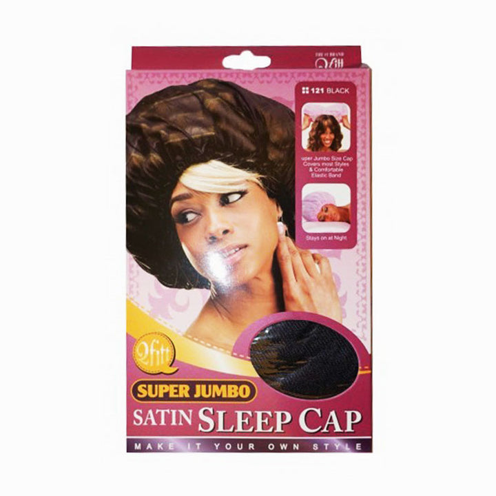 [M&m Qfitt] Satin Sleep Cap [Super Jumbo] #121 [Black] - Tools & Accessories