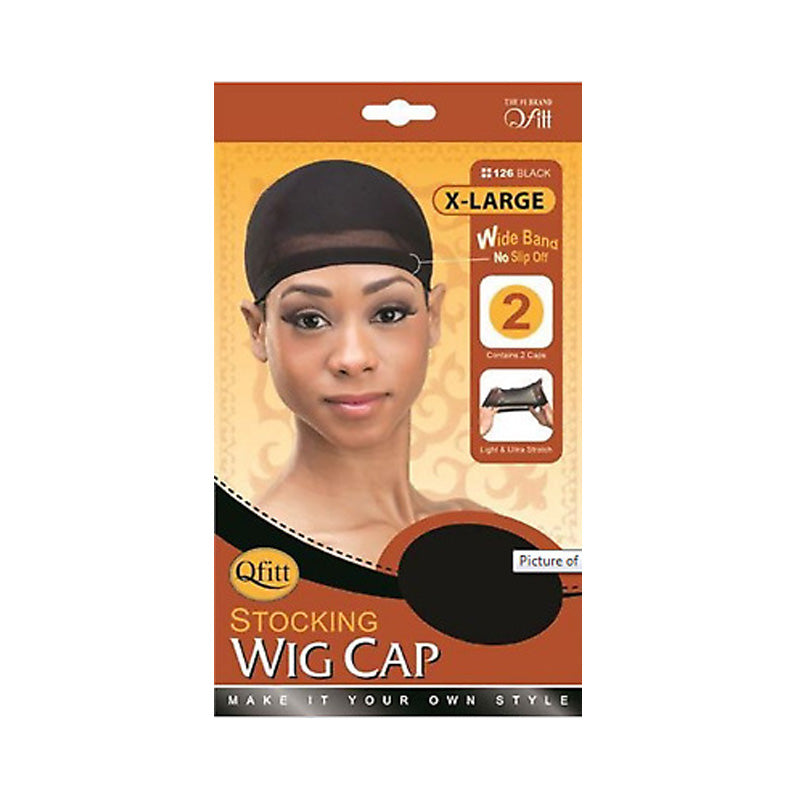 M&M QFITT Stocking Wig Cap 2pcs [X-LARGE] [BLACK] #126