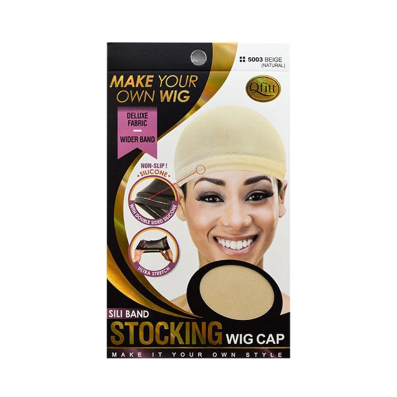 M&M QFITT Silicone Band Stocking Wig Cap [BEIGE/NATURAL]#5003