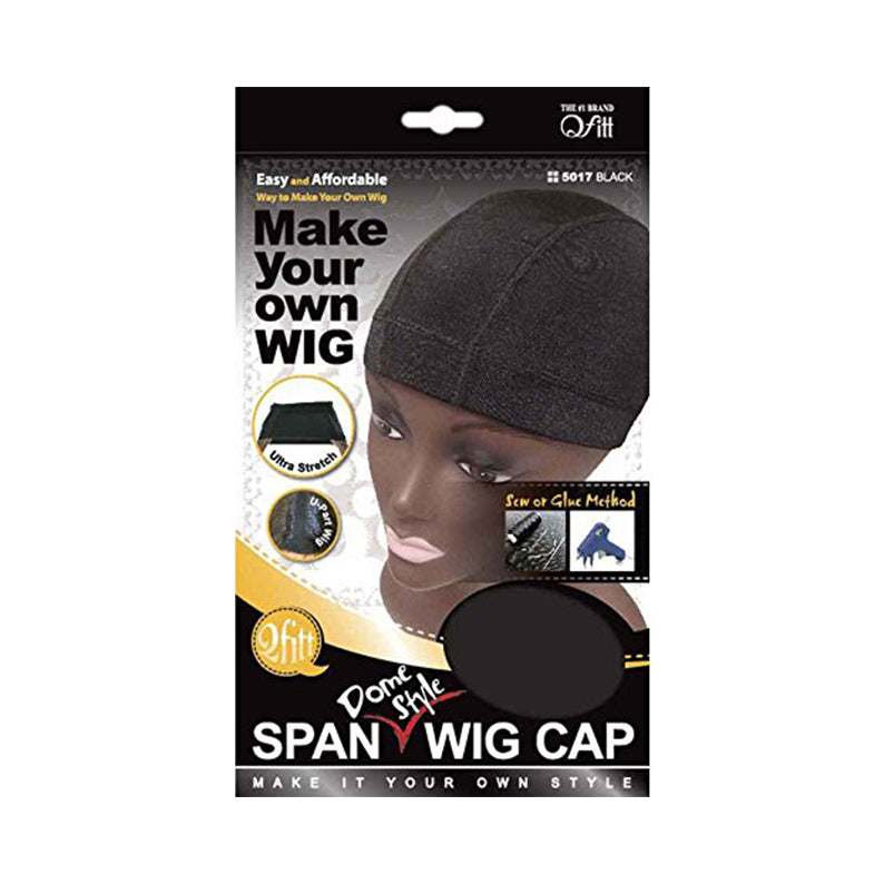 M&M QFITT Spandex Dome Style Wig Cap [BLACK] #5017