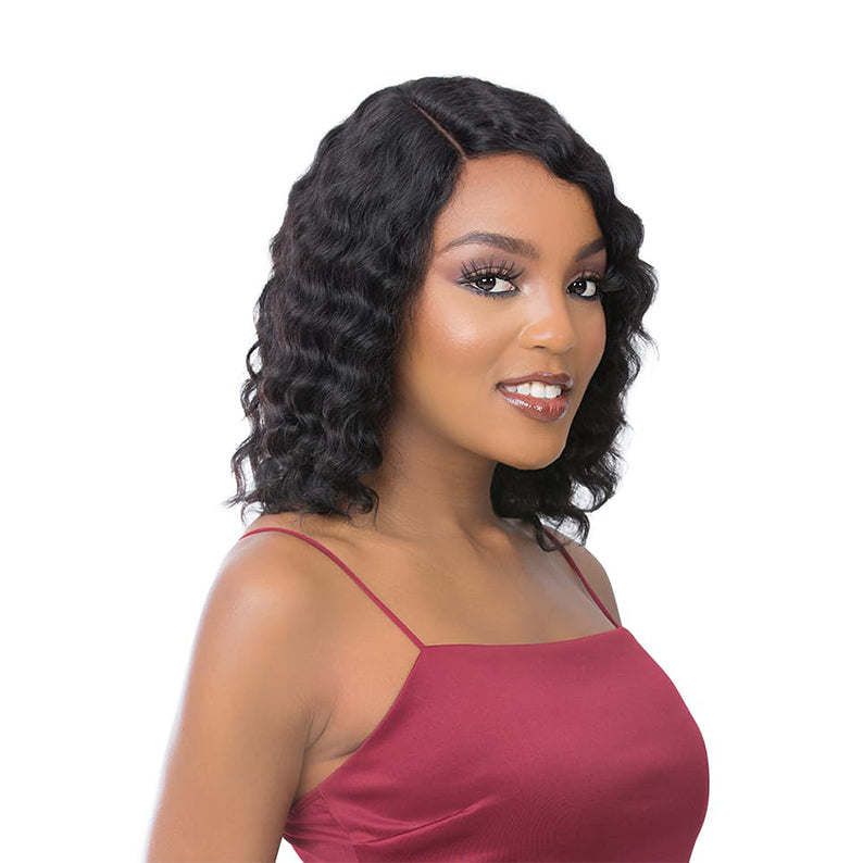 Perruque 100 % cheveux humains avec partie supérieure en T - TITI