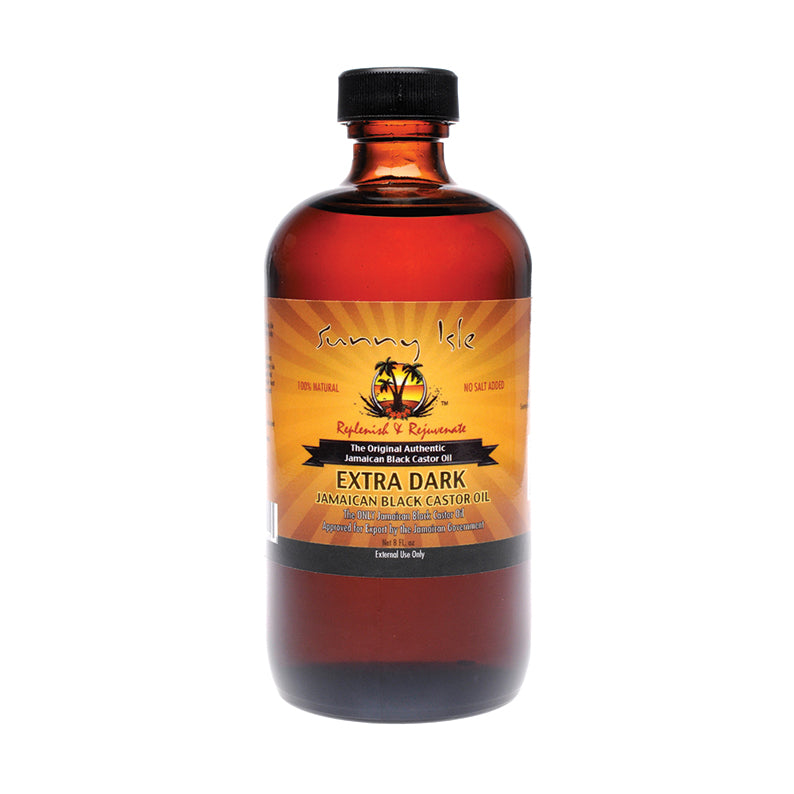 Sunny Isle bottle of Jamaican black castor oil extra dark for hair growth scalp and edges