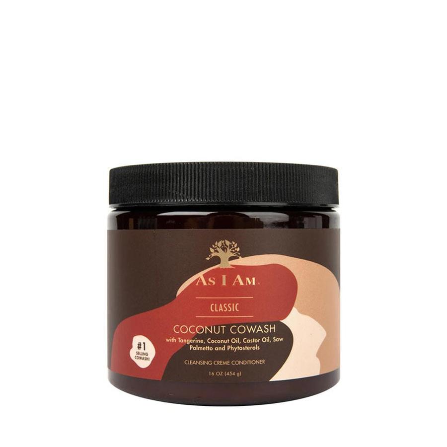AS I AM Classic Coconut Cowash jar on white background coconut cowash for natural hair cleansing cream conditioner
