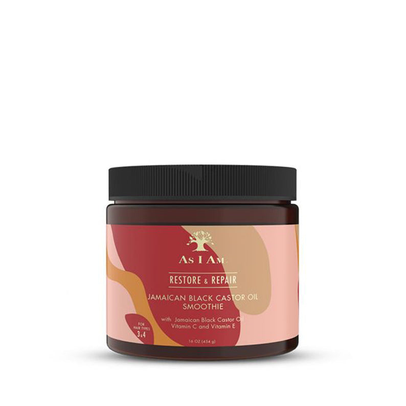 As I Am Restore and Repair jar of Jamaican black castor oil smoothie hair treatment