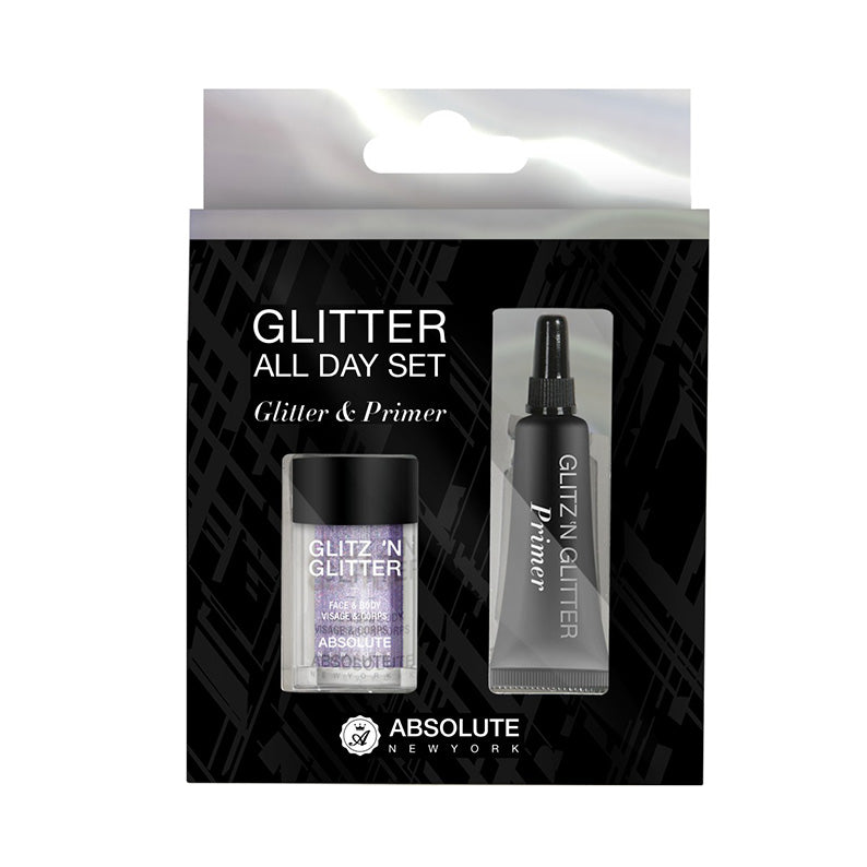 ABSOLUTE NEW YORK glitter makeup kit with Glitter All Day Set including glitter and primer