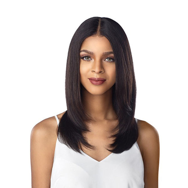 Perruque Lace Front en cheveux humains vierges non traités 10a, lisse