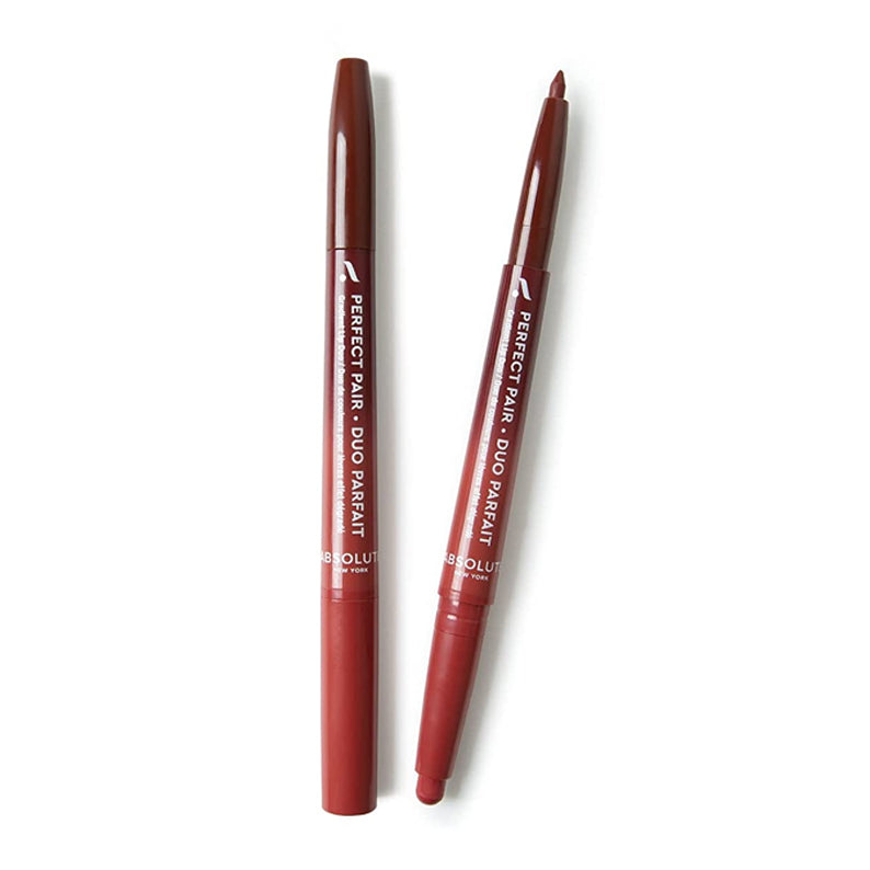 ABSOLUTE NEW YORK gradient lip duo with two sleek lip color pencils in complementary shades